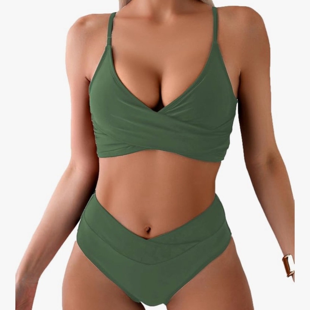 NWT Olive Green Women's Swimwear Set